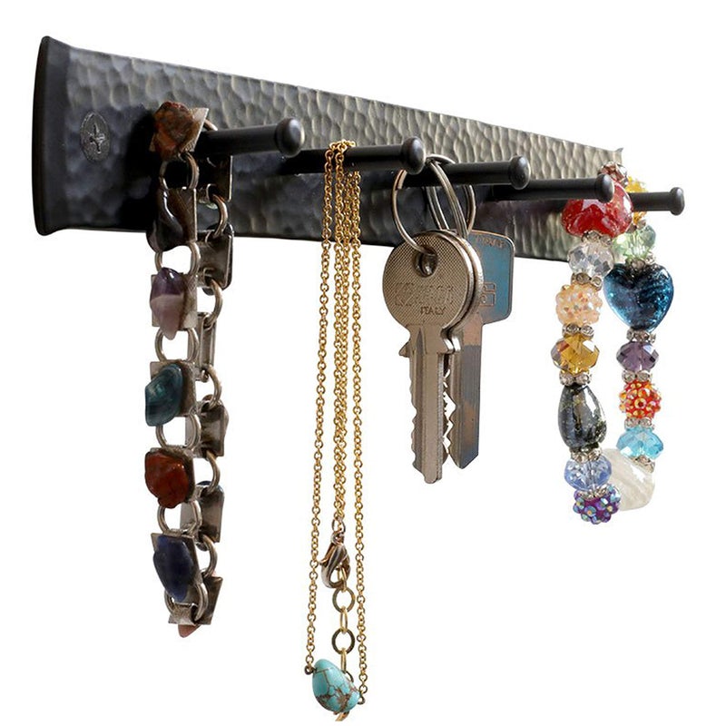 Stur-De Rustic Wall Hooks for Hanging Accessories, Towel, Leash, Jewelry Hanger - Farmhouse-Style Homes - Vintage Iron Keys and Towels Rack - 10 x 1.2 x 1.2 Inch - Image 1